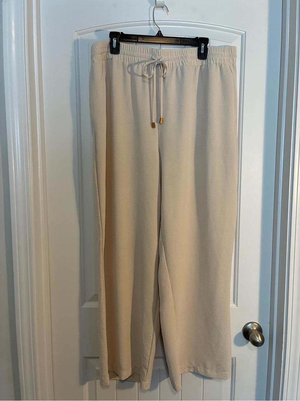 Grayson + Blair London Drawstring Wide-Leg Pants in Light Taupe